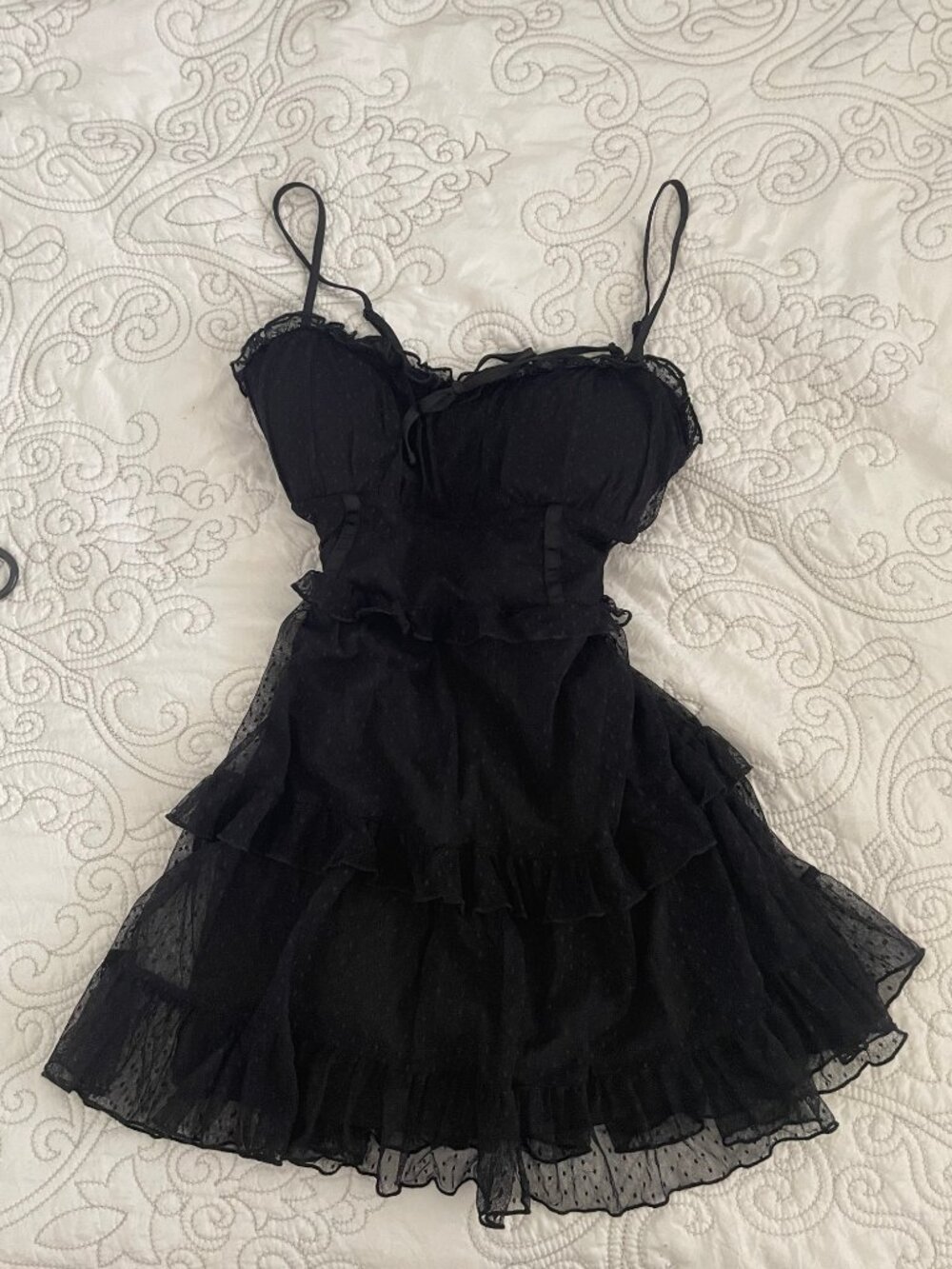 Wild Fable Black Polka Dot Ruffles Dress